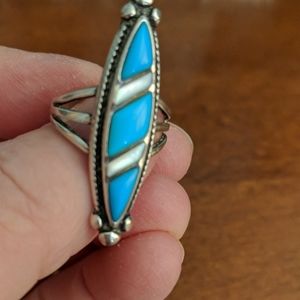 Turquoise/Blue Silver Ring Size 7
